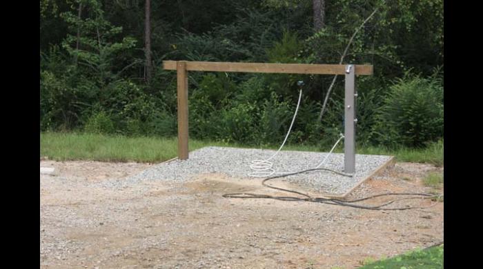 Bike washing station at East Trailhead