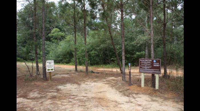 Beginning of the Dragon's Tail Trail at the West Trailhead